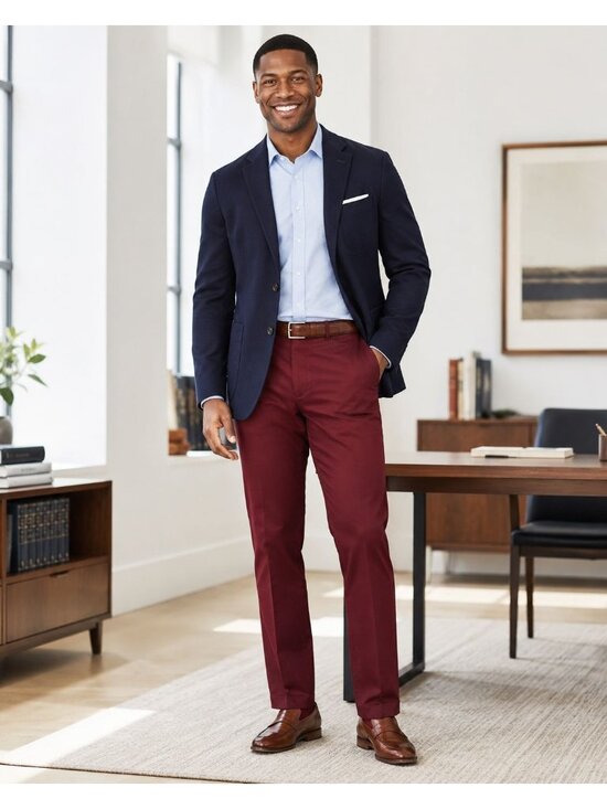 Brooks Brothers Other - Brooks Brothers Fitzgerald Men’s Straight Leg Pants Maroon Size 40x32